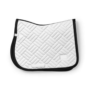 Premium Quilted Dressage Saddle Pad White & Black